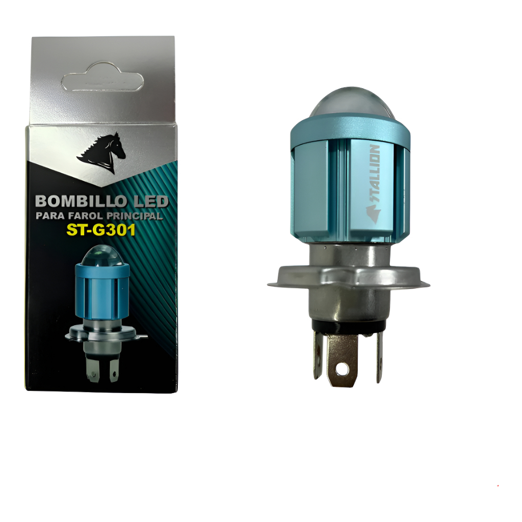 Lampada Bombillo Moto H4 20w 6500k Alto Baixo Stallion H4 Azul celeste - Branco frio em Oferta na Shopee