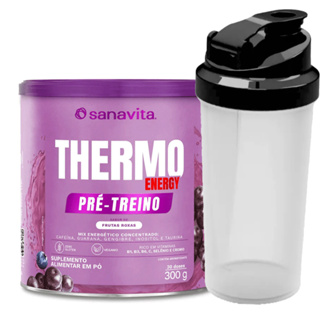 Kit Thermo Energy Pré-Treino Sanavita 300g + Coqueteleira – Energia e Foco – Cafeína + Vitaminas B em Oferta na Shopee