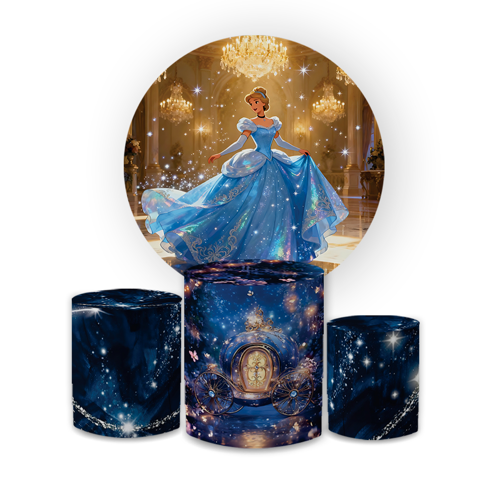 Capas Sublimadas Bibi Paineis Tema Princesa Cnderela Decoração Festa Luxo em Oferta na Shopee