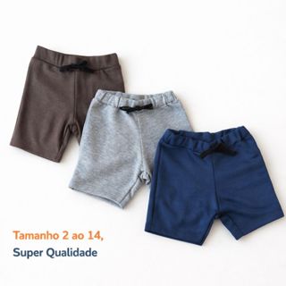 Kit com 3 Bermuda Shorts Infantil Menino em Moletinho Super Qualidade em Oferta na Shopee