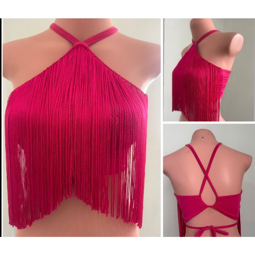 Cropped Modelo em Franja Feminino Blusa Country CrochÊ Leve Estiloso Carnaval Verã em Oferta na Shopee