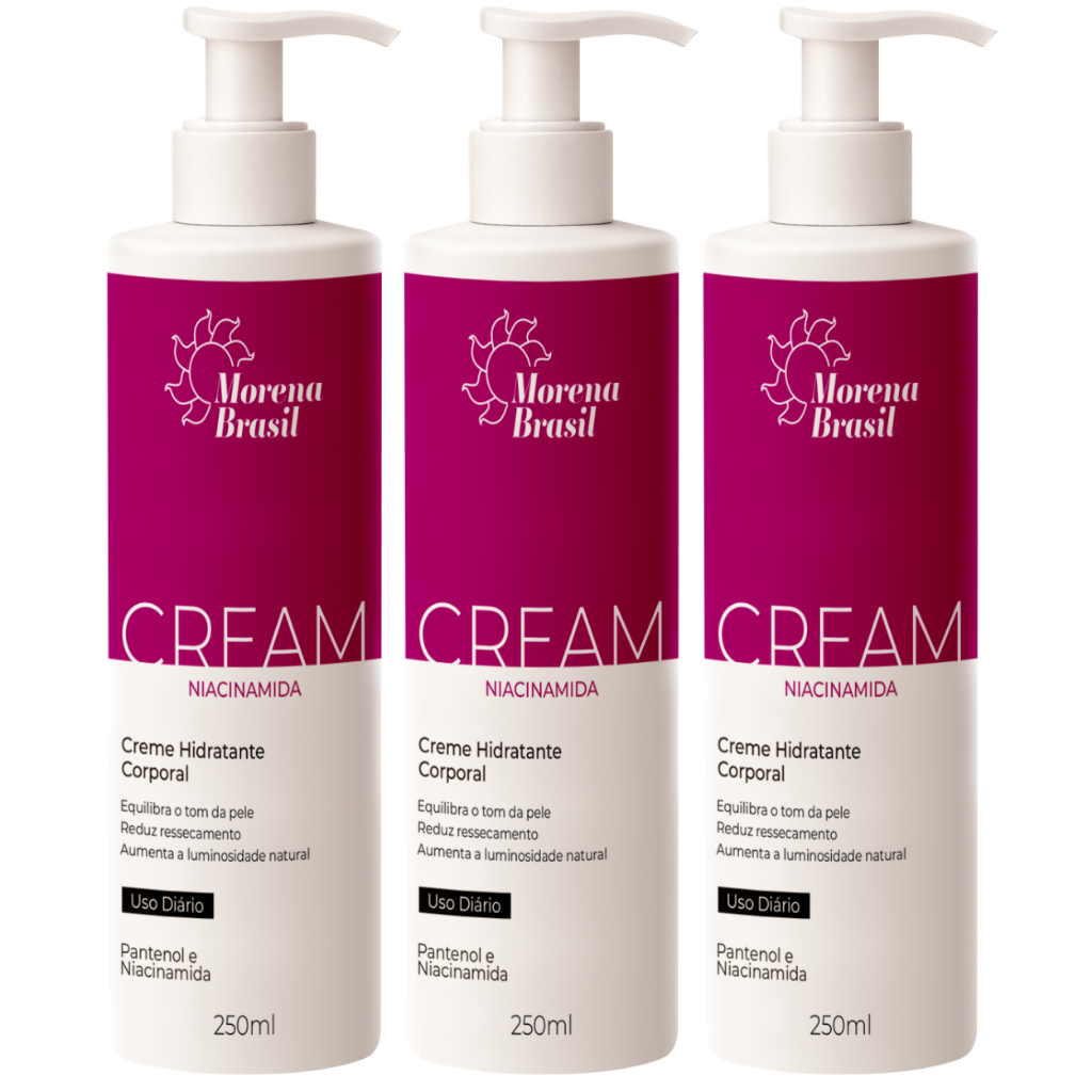 Kit Morena Brasil Loção Hidratante Corporal Niacinamida | Reduz Ressecamento & Ilumina a Pele!