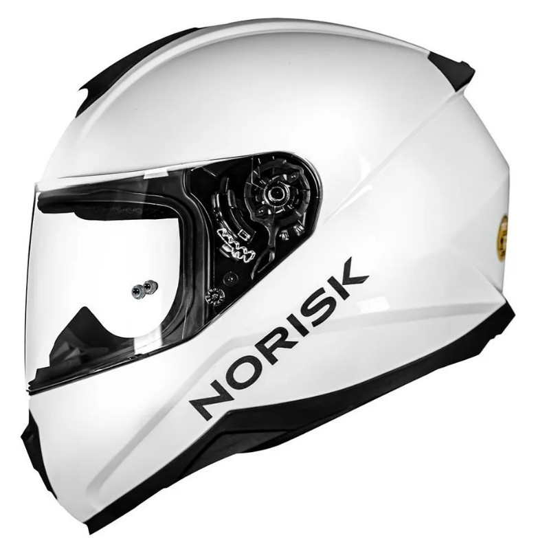 CAPACETE NORISK RAZOR MONOCOLOR CLASSIC BRANCO + VISEIRA CRISTAL BAVETE NARIGUEIRA