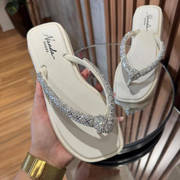 Chinelo Sandalia Strass Macia Nó Confortável Qualidade e Conforto