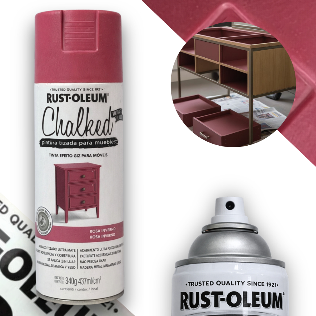 Spray Chalked efeitos Giz Rosa Inverno Rust Oleum