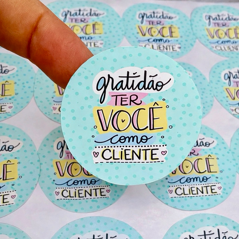 120 ou 240 Etiqueta adesivo 4x4cm gratidão ter você como cliente,Tag adesivo,Tag envio em Oferta na Shopee