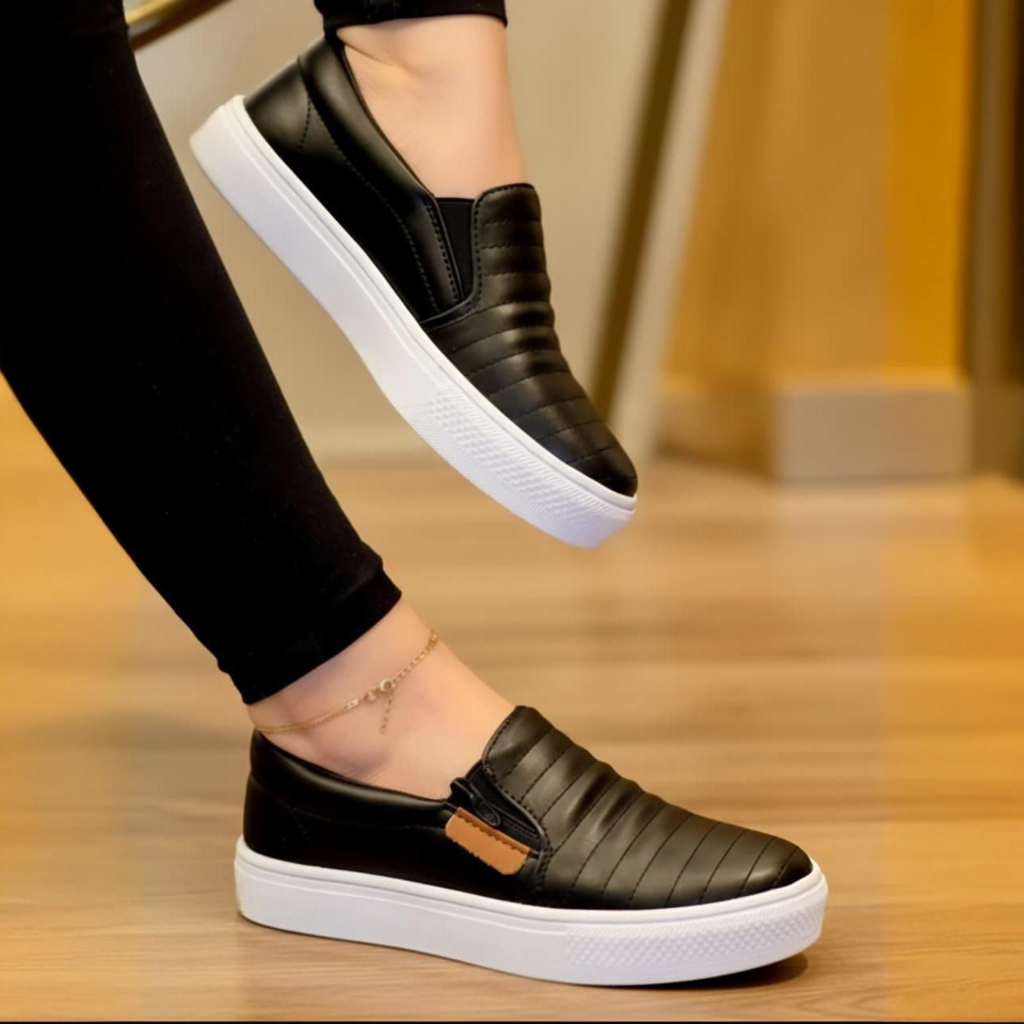 Tênis Feminino Sem Cadarço Slip On Calce Fácil em Oferta na Shopee