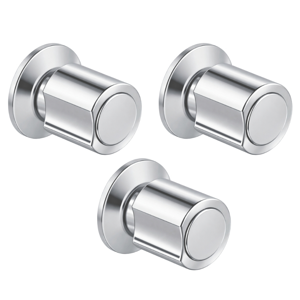 3 Acabamentos de Registro Padrão Docol 1/2 3/4 Cromado C40 Fit