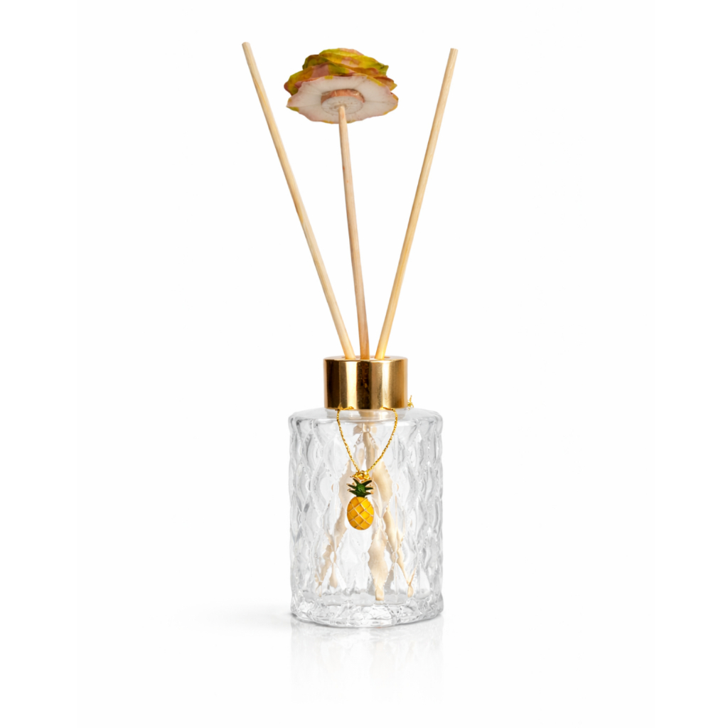 Kit Difusor de Ambiente Vidro 150ml 3 Varetas Aromatizador Elegante para Casa e Escritório