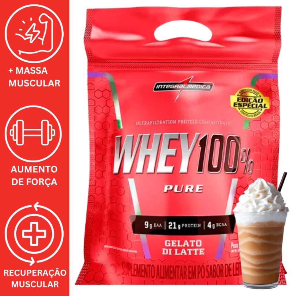 Whey Protein Concentrado100% Pure Refil 900g Integralmedica em Oferta na Shopee