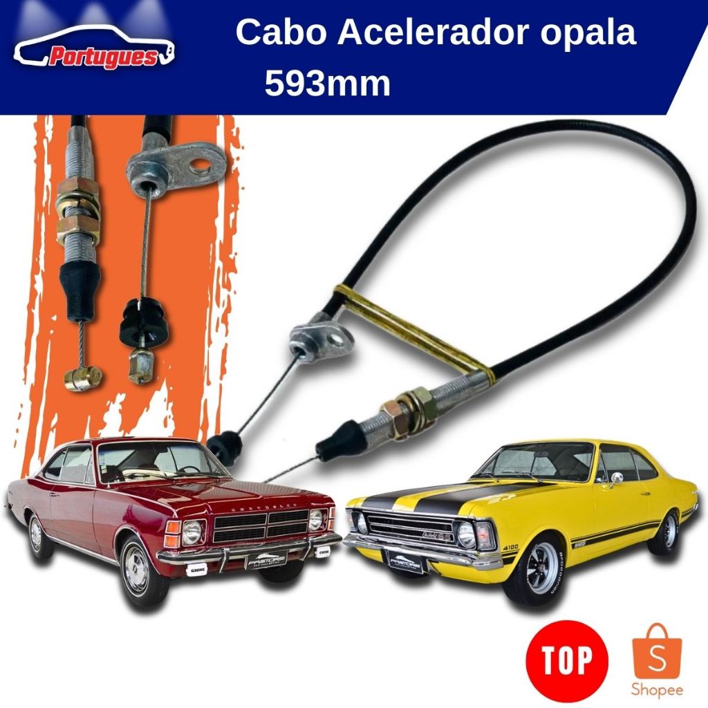 Cabo Acelerador Opala 4 Cc Cilindros Gasolina 74 75 76 77 78 em Oferta na Shopee