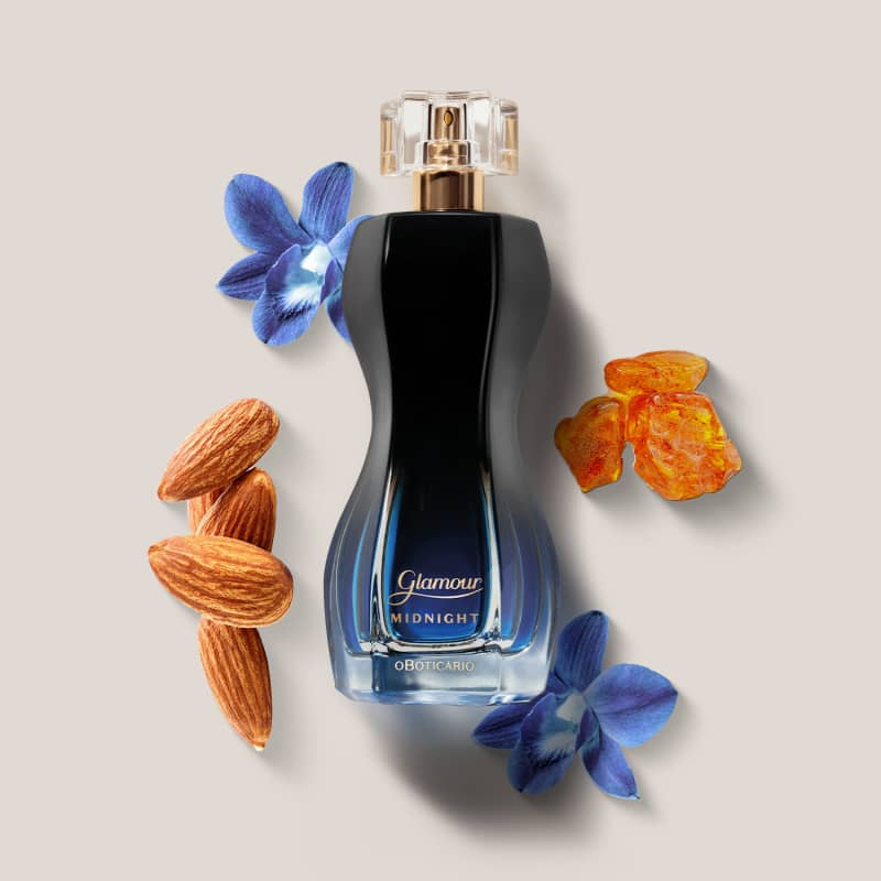 Glamour Midnight: Alta perfumação com o exclusivo acorde Hypnotic Dark.
