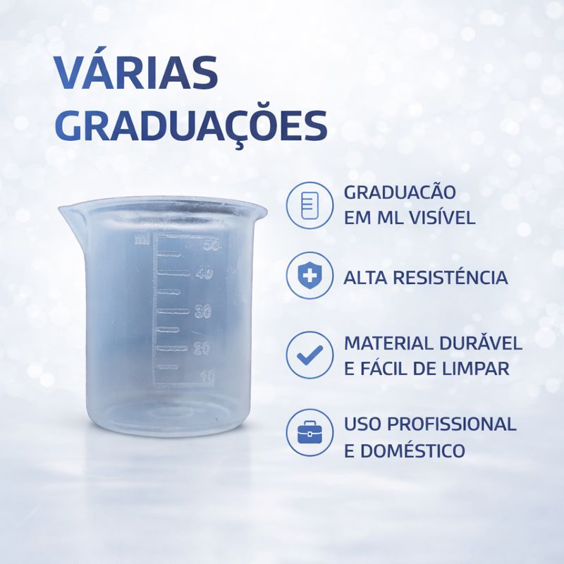 Copinhos Medidores Becker Unidade - Ideias Para Medição de Líquidos Para Laboratório / Cozinha / Receitas em Oferta na Shopee