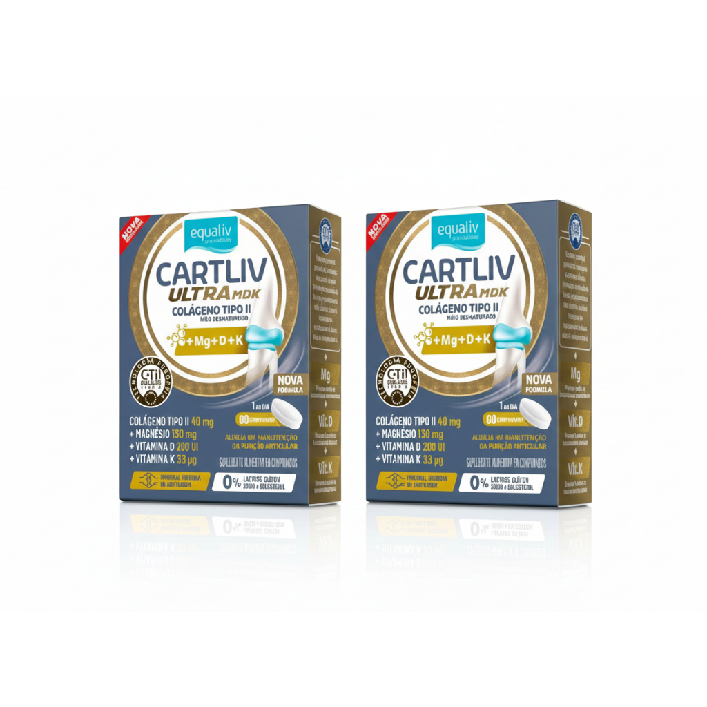 Kit C/2 Cartliv Ultra Mdk Colágeno Equaliv C/60 Magnésio em Oferta na Shopee
