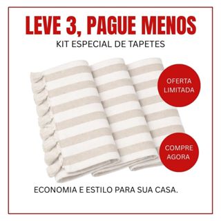 Kit 3 Tapetes Listrados 40x60 para Cozinha, Lavanderia e Corredores – Conforto, Praticidade e Estilo Aconchegante em Oferta na Shopee