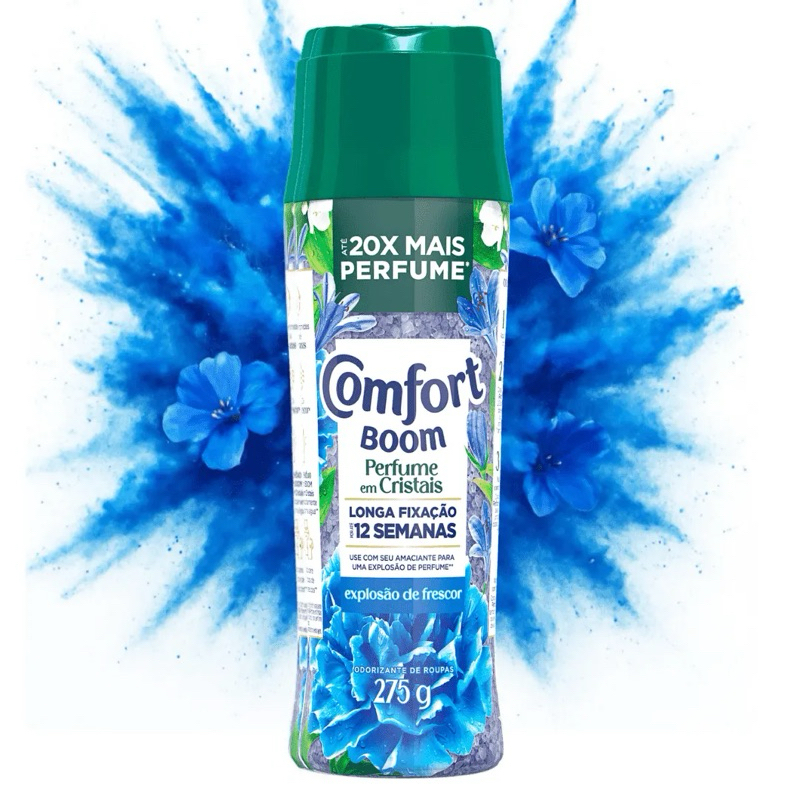 Comfort Boom Perfumes em Cristais Explosão de Frescor Azul 275g em Oferta na Shopee