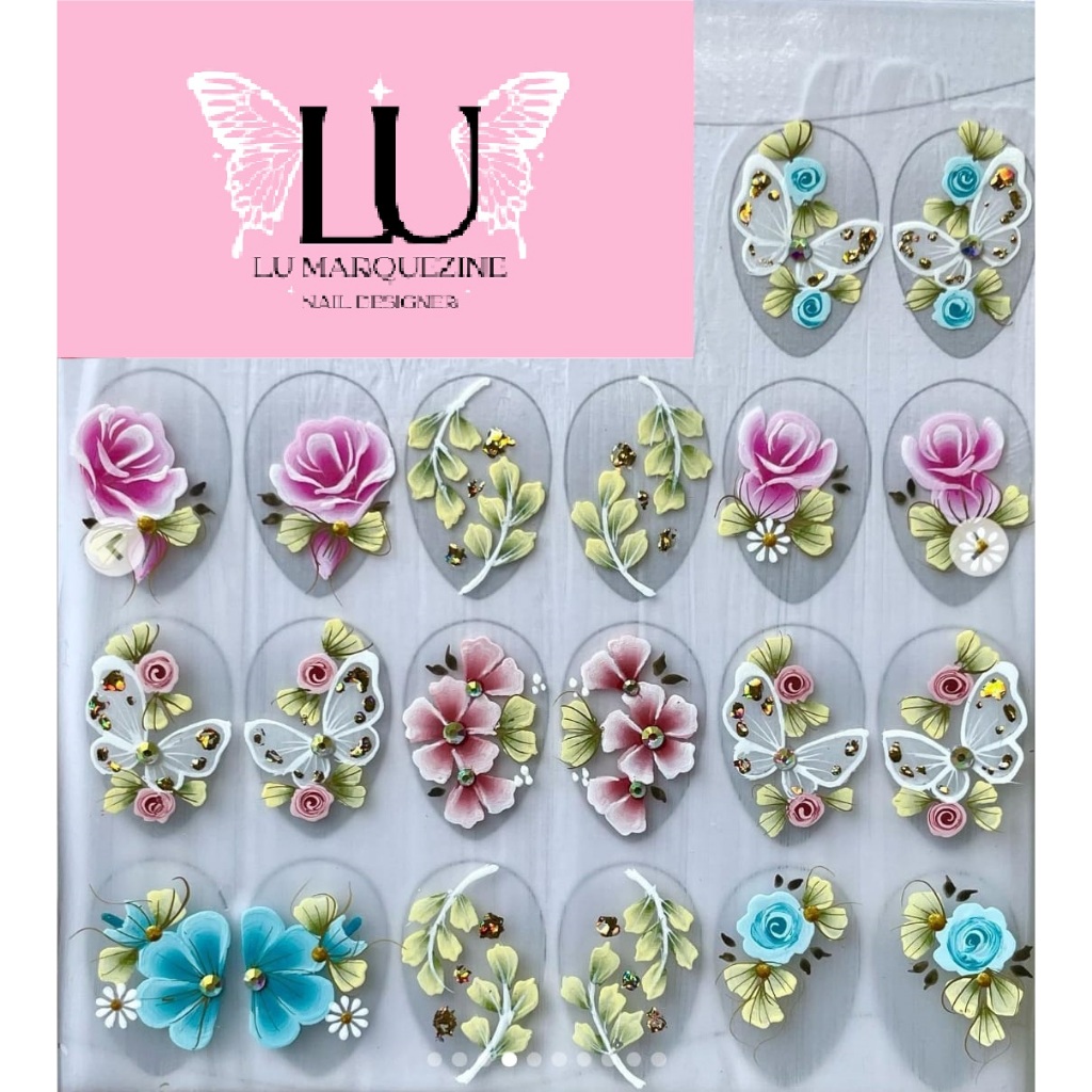 200 adesivos unhas artesanais super luxo com pedrarias e jóias para unha strass cartelão