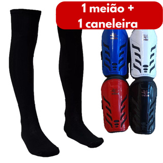 Kit Caneleira Infantil Futebol + 1 par Meião Longo Esportivo Infantil Juvenil Esporte em Oferta na Shopee