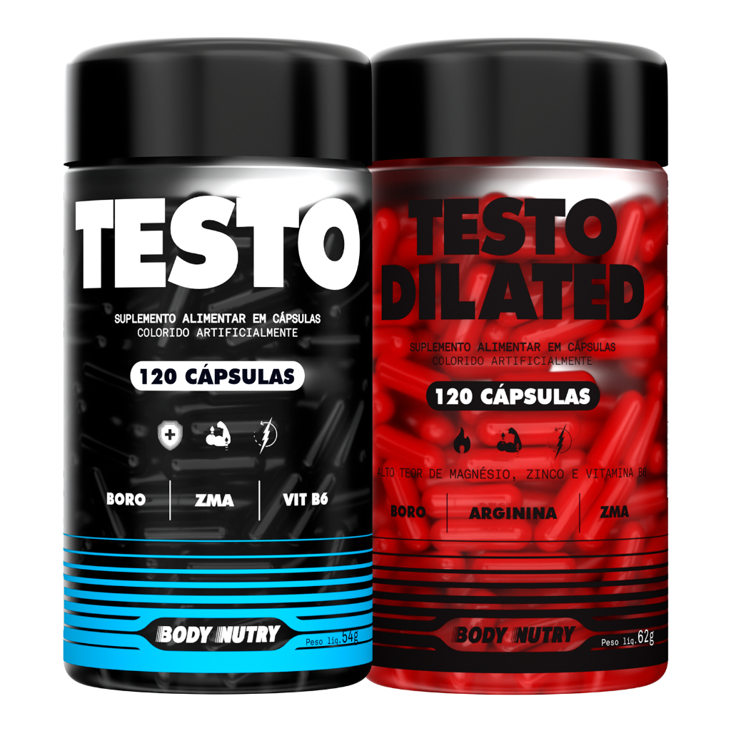 Kit Testo Body Nutry + Testo Dilated - Vas*dilatador 120 Cápsulas - Body Nutry em Oferta na Shopee