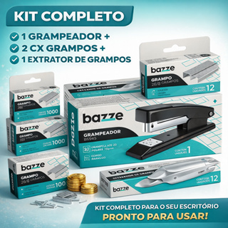 kit Grampeador 30 folhas + 2 cx Grampos + extrator de grampo + BRINDE em Oferta na Shopee