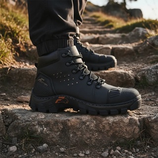 Bota Bico Pvc Coturno Trabalho Bota Adventure Botina Segurança em Oferta na Shopee