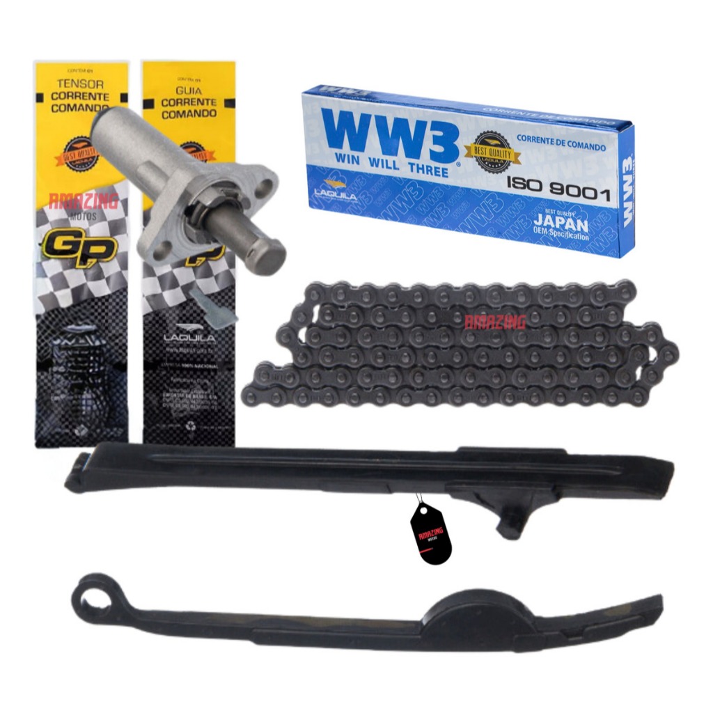 Corrente Comando Ybr 125 Xtz 125 00/05 Tensor+guia+acionador