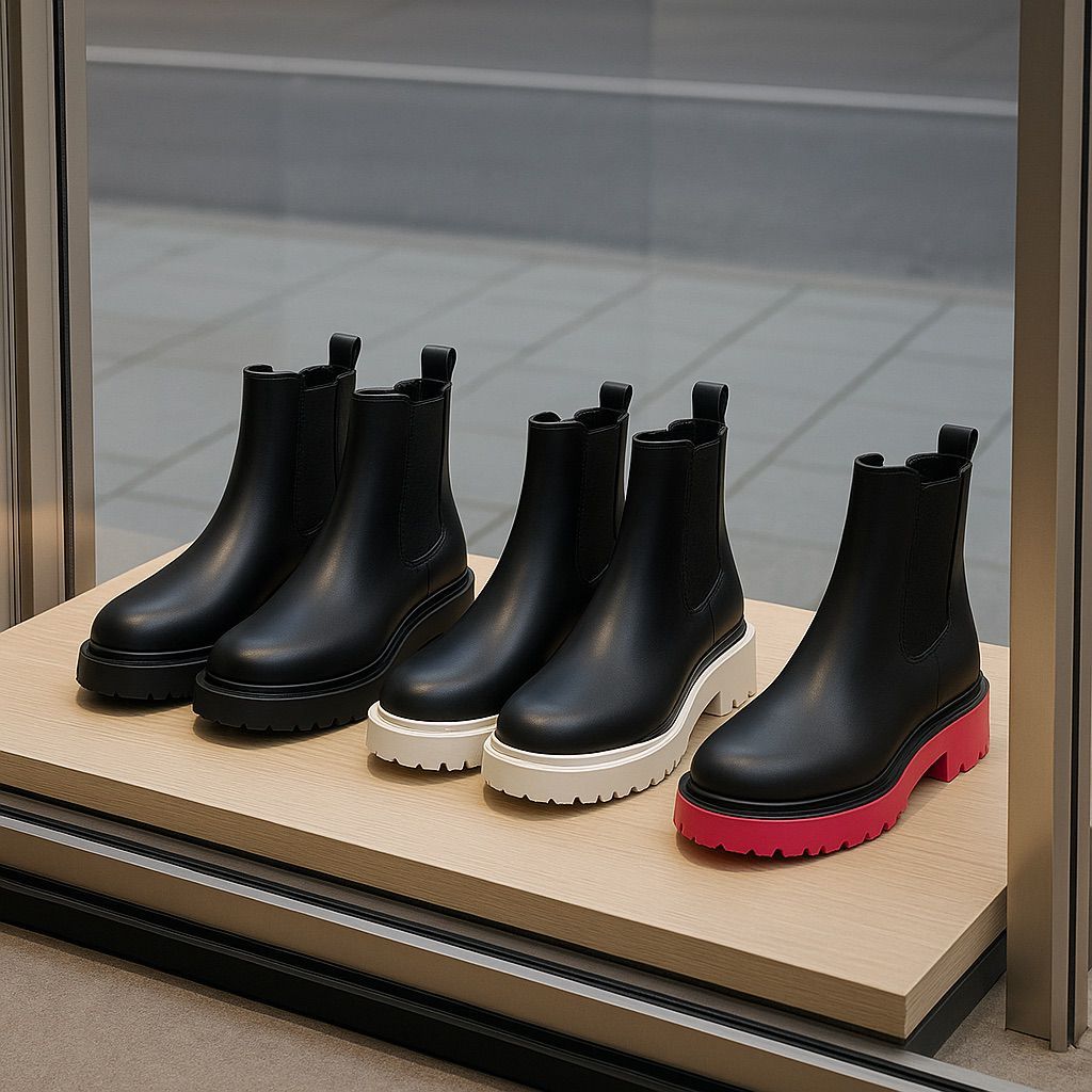 Bota Galocha Coturno Cano Médio Feminina Inverno 2025 Leve Confortável Solado em Cores