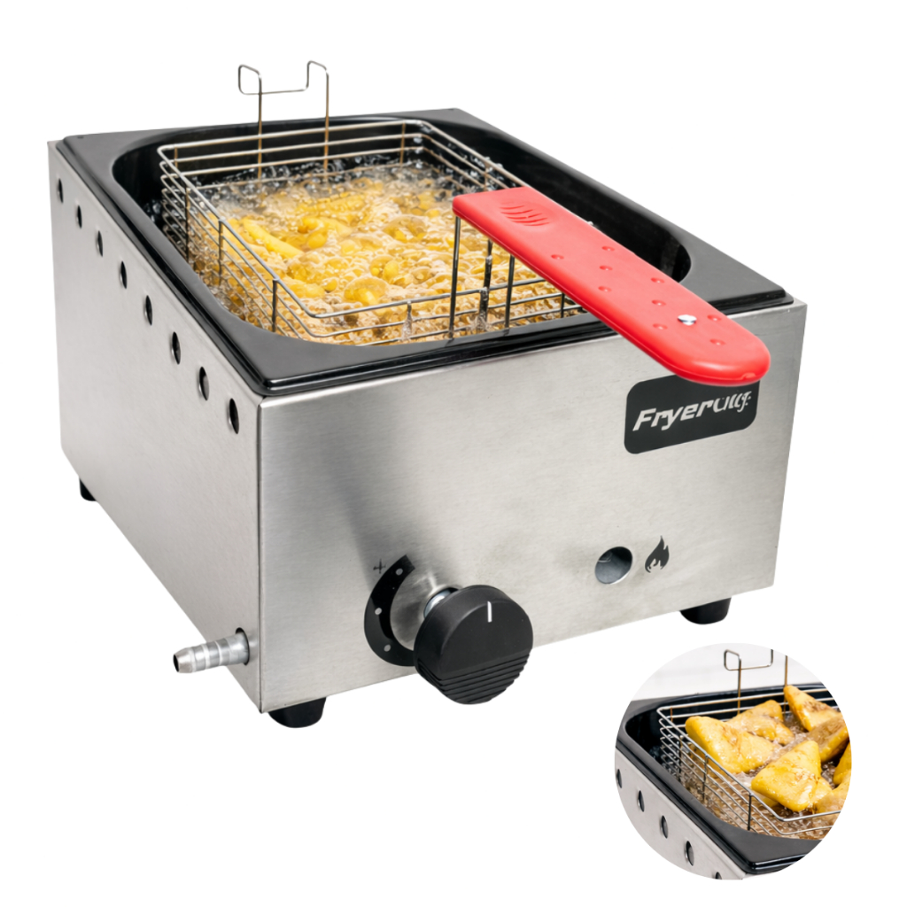 Fritadeira Cuba 5 Litros A Gás Batata Frita 5 Litros Pastel Porções lanchonete inox salgado óleo
