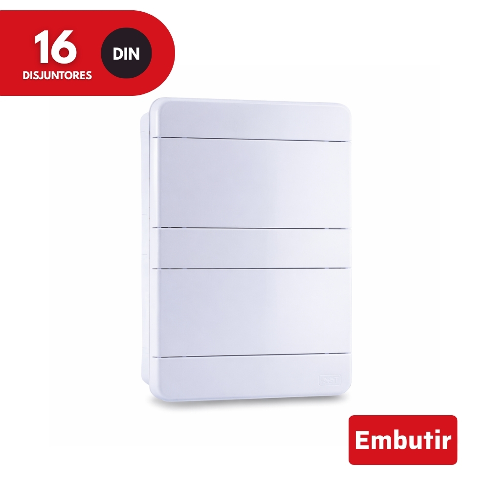 Quadro de Distribuição de Embutir 16 Disjuntores Branco Force Line em Oferta na Shopee