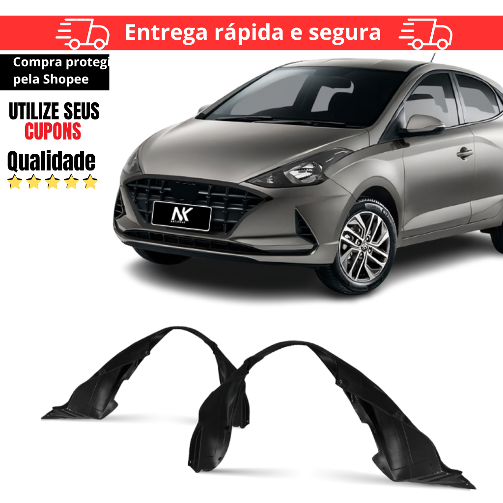 Par/Un Parabarro Dianteiro HB20 2020 2021 2022 PARABARRO ASA URUBU MORCEGAO FORRO RODA BATE PEDRA CASCA OVO PROTETOR LAM