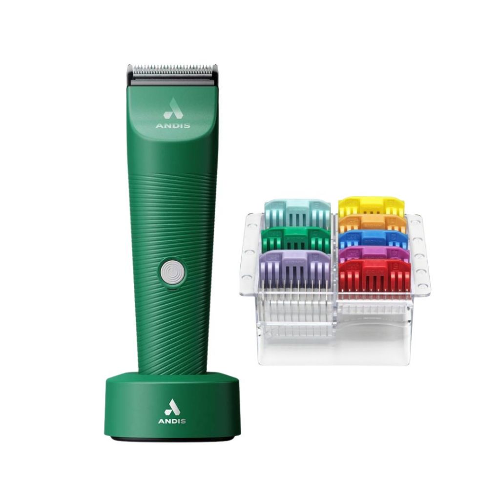 Kit Máquina de Tosa Vida Andis Verde + Adaptadores de Aço Para Cachorro Gato
