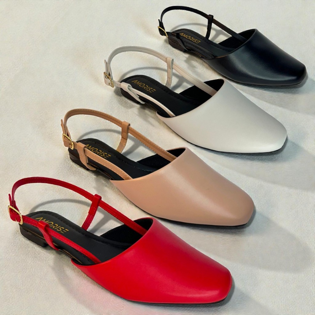 Sapato Feminino Slingback Bico Quadrado Sapatilha Aberta Retro Luxo Conforto Social Blogueira em Oferta na Shopee