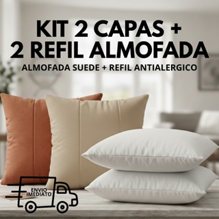 kit 2 Capas Almofada Com Enchimento 40x40cm Tecido Suede Qualidade Ziper Escondido Envio Imediato em Oferta na Shopee