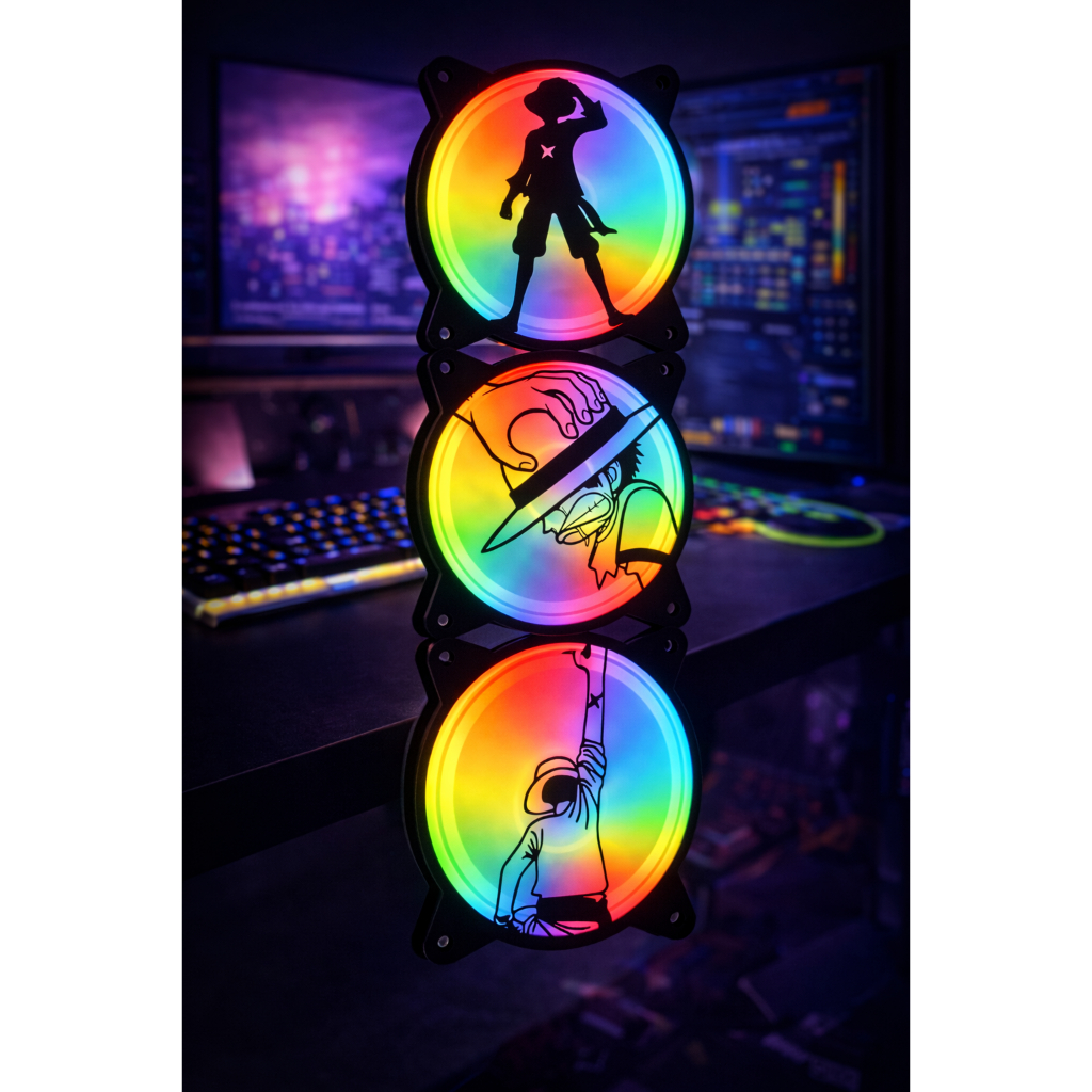 Grelhas Fan One Piece Pc Gamer Fan 120mm Capa Setup Gamer Kit