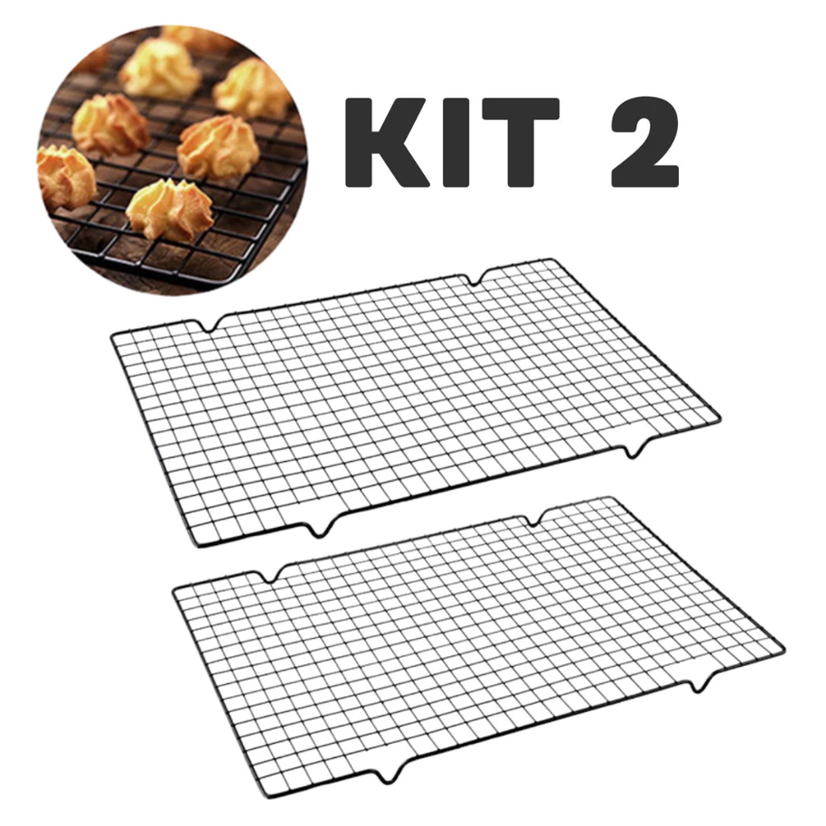 Kit 2 Grades para Resfriar Alimentos Bolos e Biscoitos Antiaderente Clink em Oferta na Shopee
