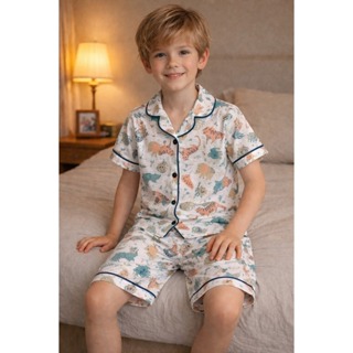 Pijama de menino Americano com botões em Oferta na Shopee