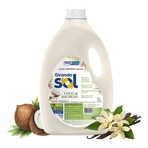 Sabão Para Roupas Coco Baunilha Girando Sol 5 Litros em Oferta na Shopee