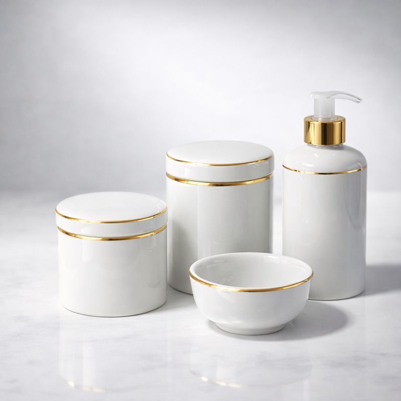 Kit Higiene Para Bebe 4 Pecas Filete Ouro