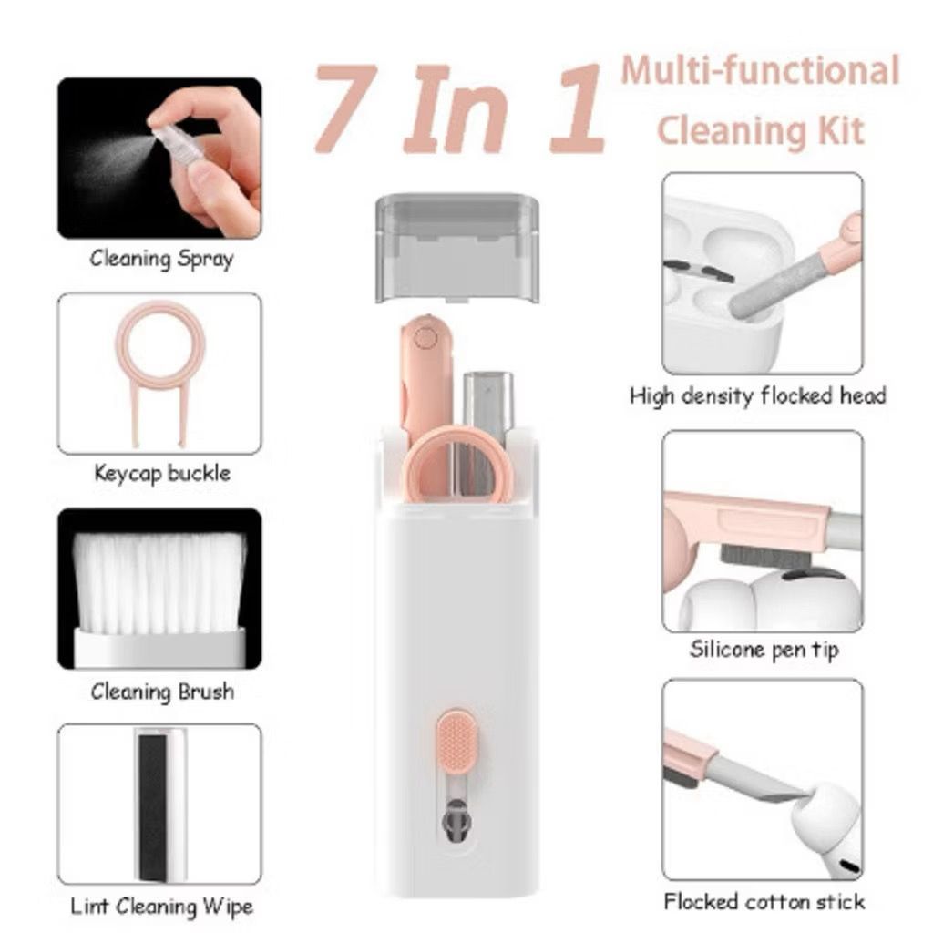 Kit Escova De Limpeza 7 Em 1 Multifuncional Portátil  Para Teclado, Computador, Fone De Ouvido, Eletroportáteis em Geral