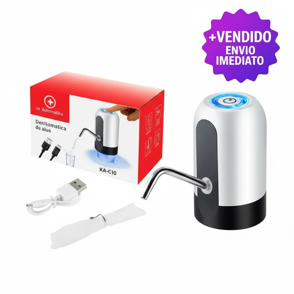 Bomba Elétrica Para Galão De Água Recarregável USB Universal Bebedouro Automático Galão 5L 10L 20L