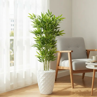 Planta Artificial Bambu Da Sorte Real Toque Com Vaso Decor em Oferta na Shopee