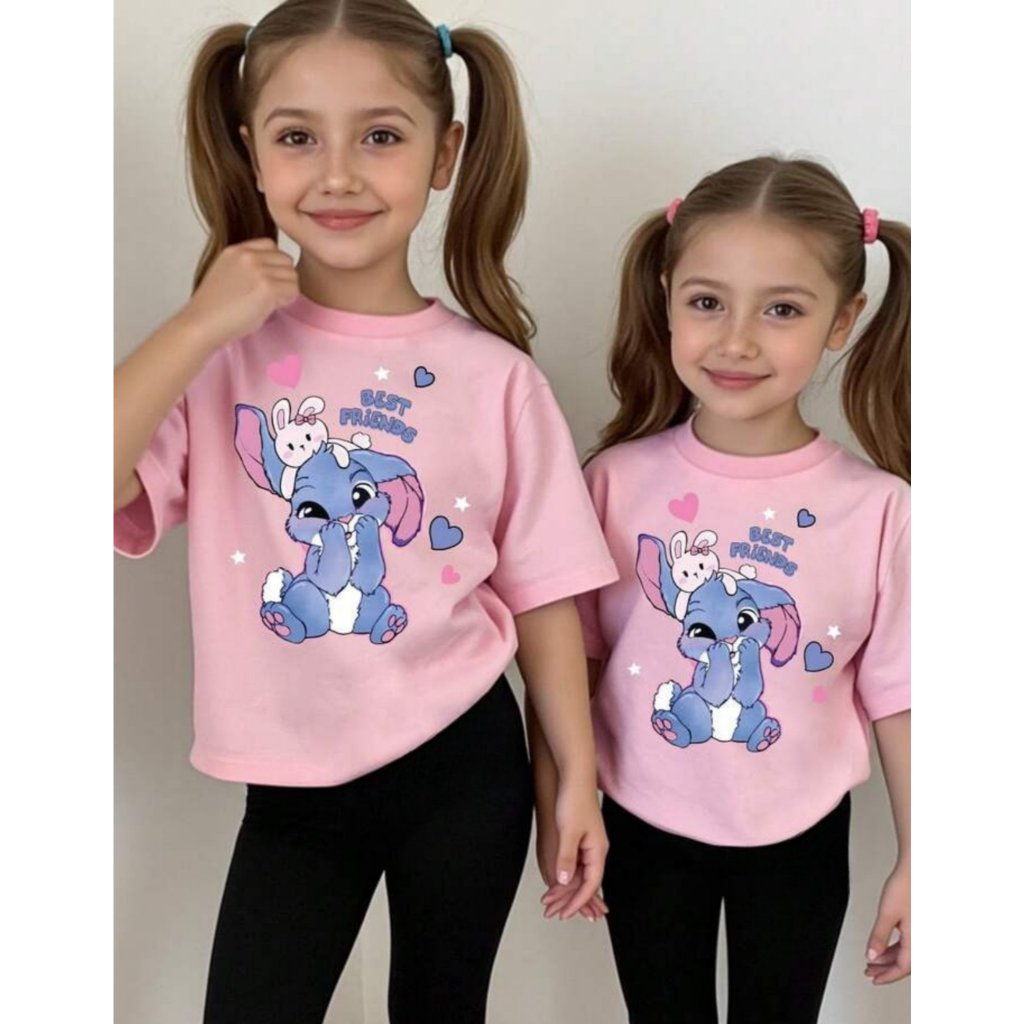 Camiseta Infantil Menina Delicada Estampada Roupa Algodão Premium Lilou Fofa Blusinha Kids