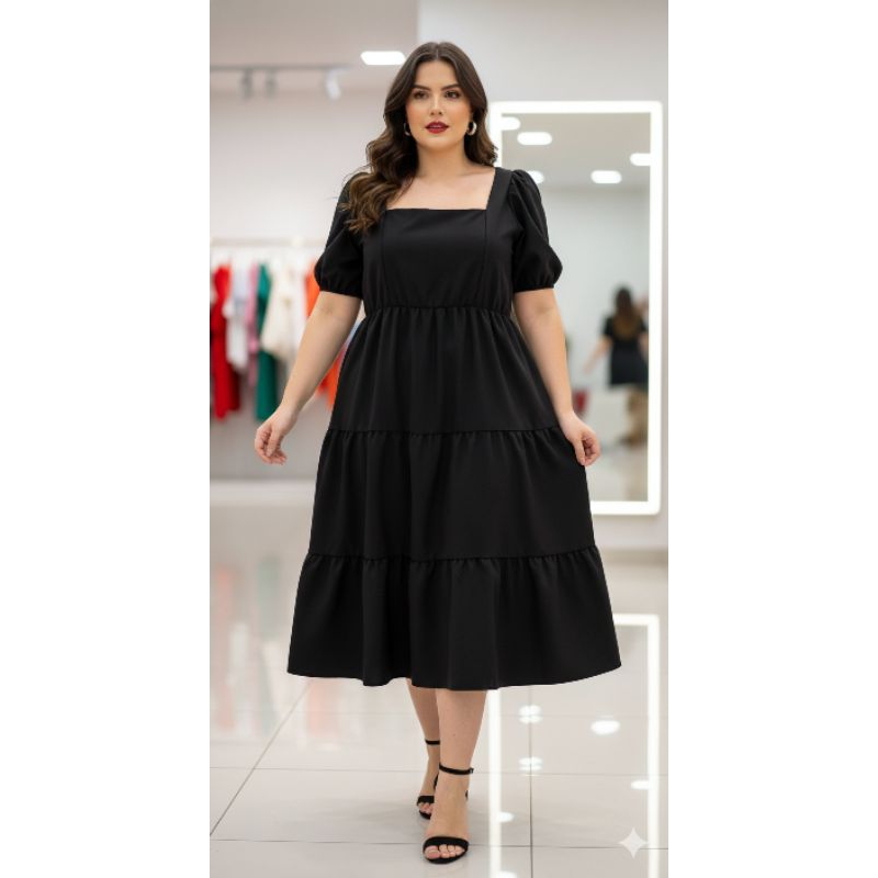 vestido midi moda evangélica. vestido comportado ,vestido de crente,vestido Modesto vestido rodado