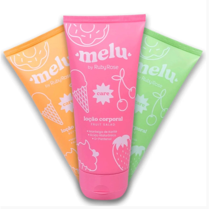 Melu Loção Corporal Creme 200ml Ruby Rose Hidratante ButterCream Fruit Salad Berry Pie