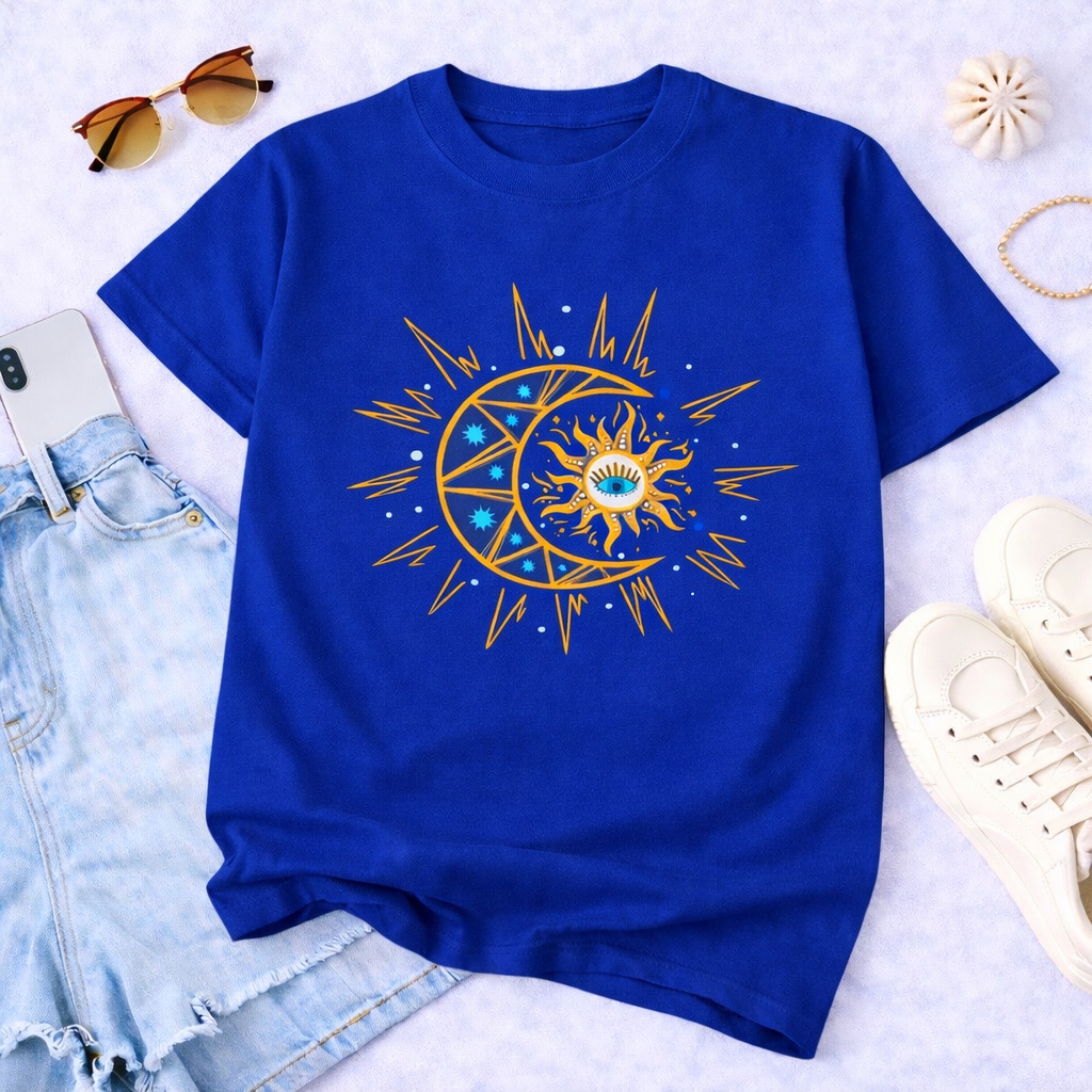 CAMISETA T-SHIRT FEMININA 100% ALGODÃO TENDENCIA MODA FEMININA LUA — imagem 2 de 2