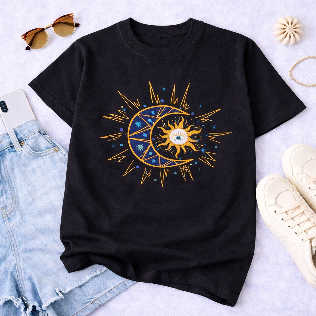 CAMISETA T-SHIRT FEMININA 100% ALGODÃO TENDENCIA MODA FEMININA LUA