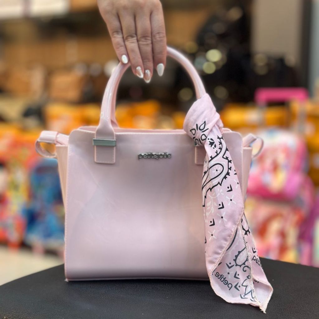 Bolsa Petite Jolie Feminina J-Lastic Alça de Mão e Transversal Chocolate Pink Doce de Leite PJ11352