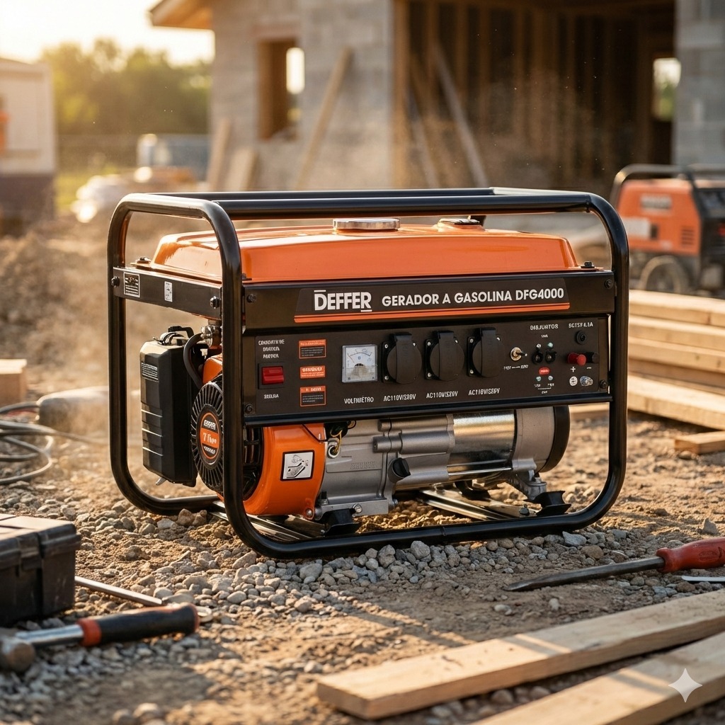 Gerador de Energia a Gasolina 3,75kva 110v/220v Com AVR Partida Manual DEFFER · foto 2