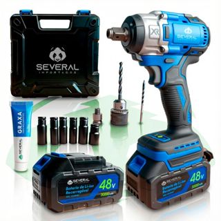 Chave De Impacto Furadeira Parafusadeira Several Importados Recarregável 48v Azul 2000mah em Oferta na Shopee