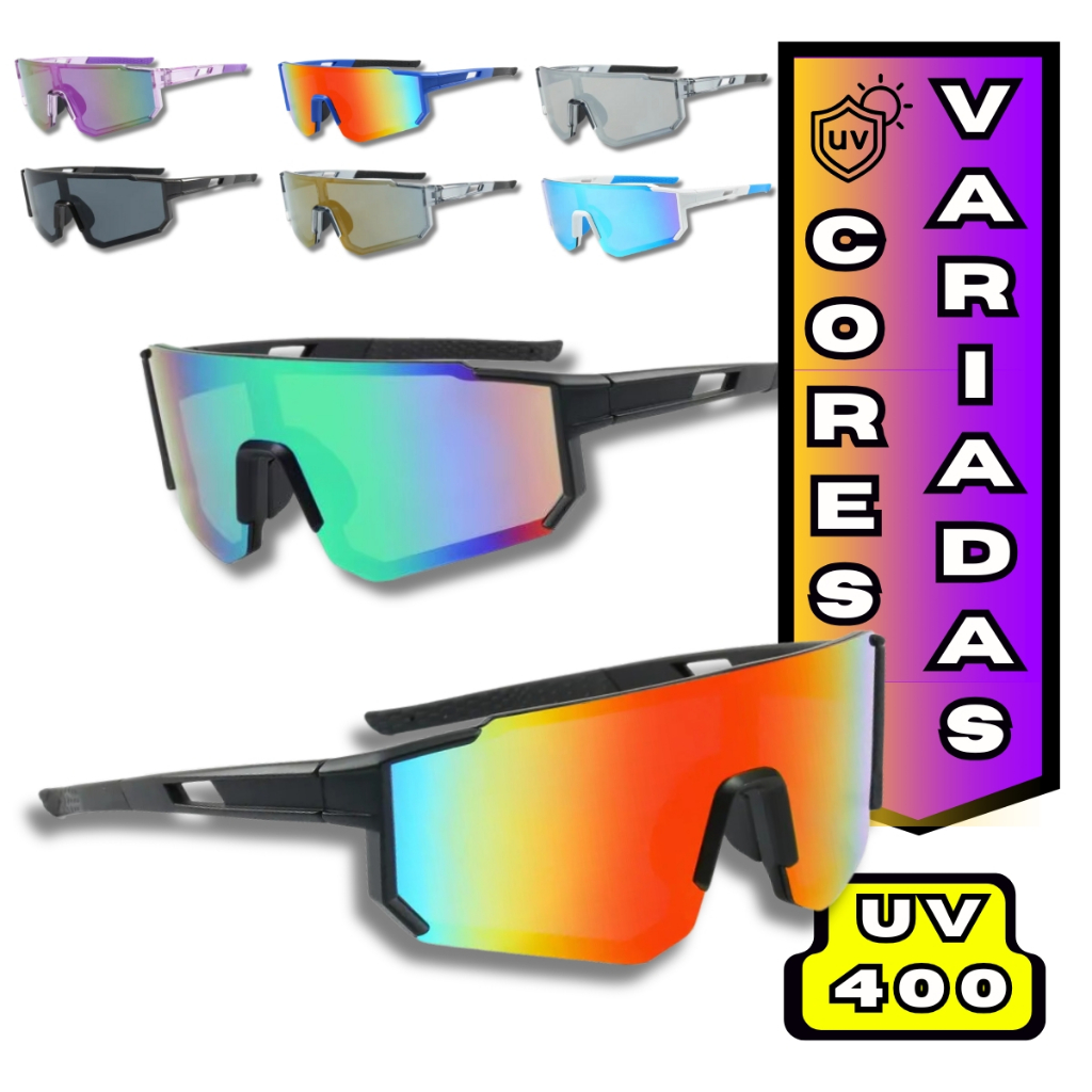 Oculos Esportivo Cross Ciclismo Pace Proteção Uv 400 Unissex